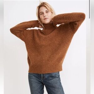 Madewell Dillon Mockneck Pullover Sweater Size S in Heather Cumin